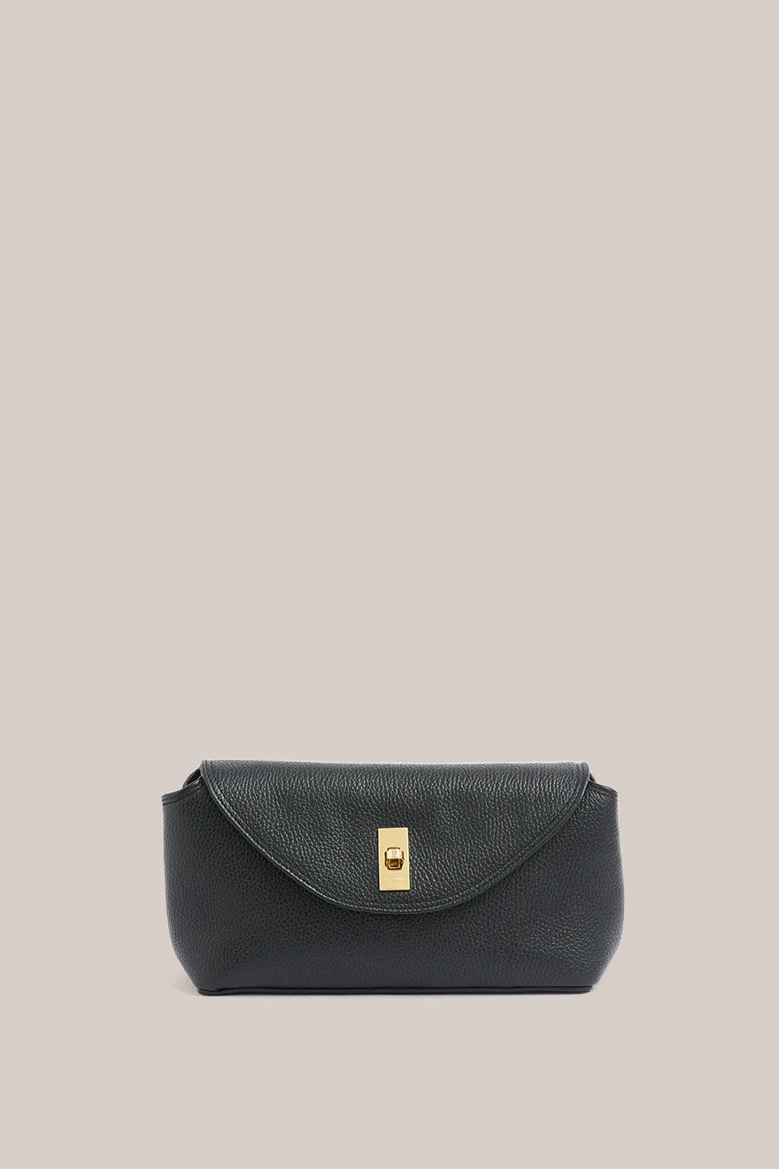 Sloane Black Leather Convertible Clutch