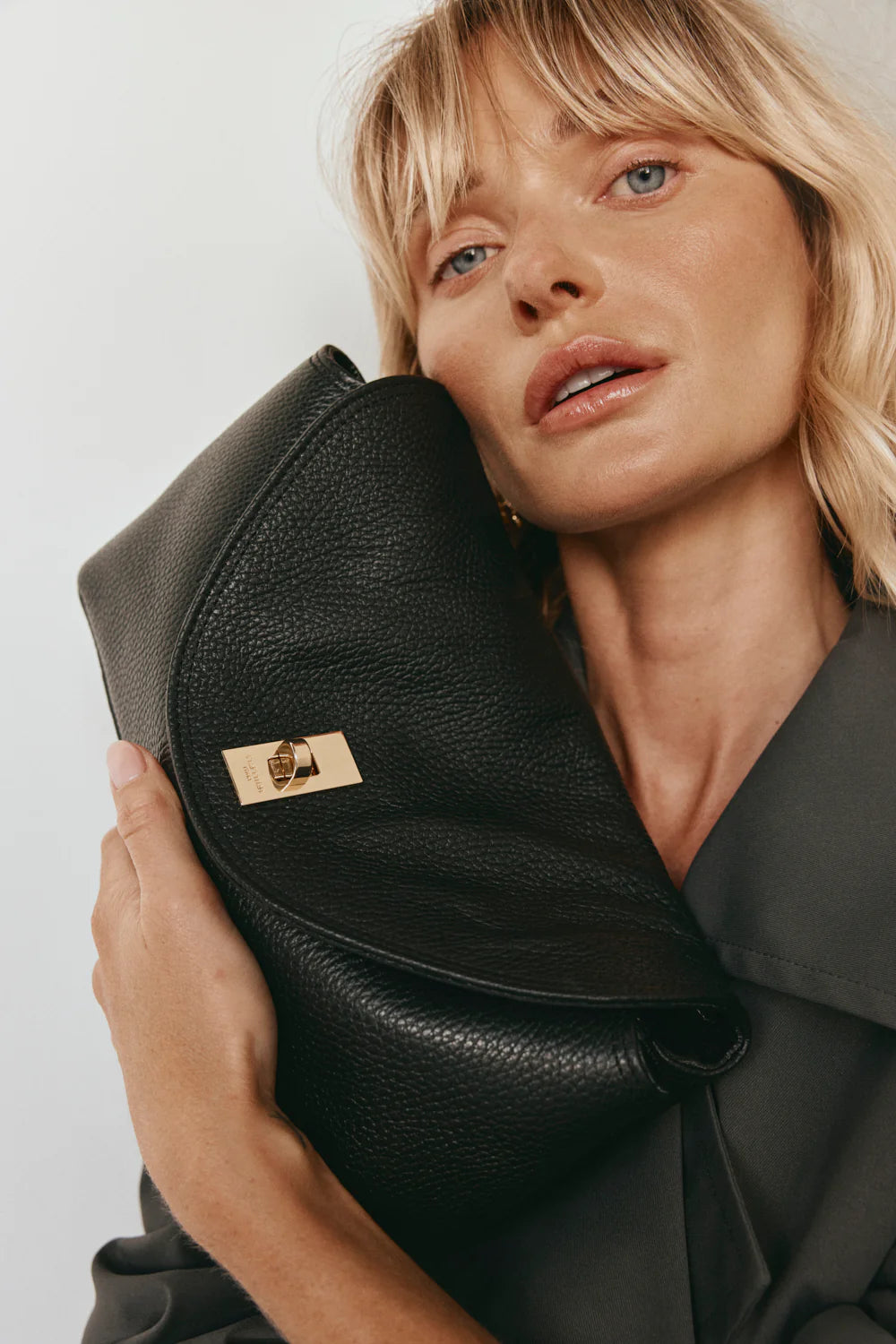 Sloane Black Leather Convertible Clutch