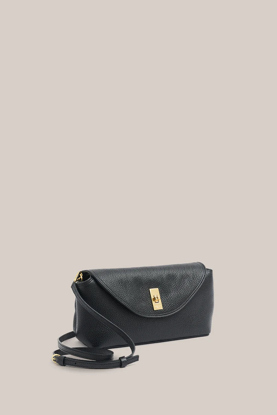 Sloane Black Leather Convertible Clutch