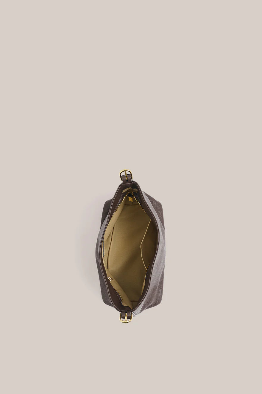 Eden Dark Choc Leather Shoulder Bag