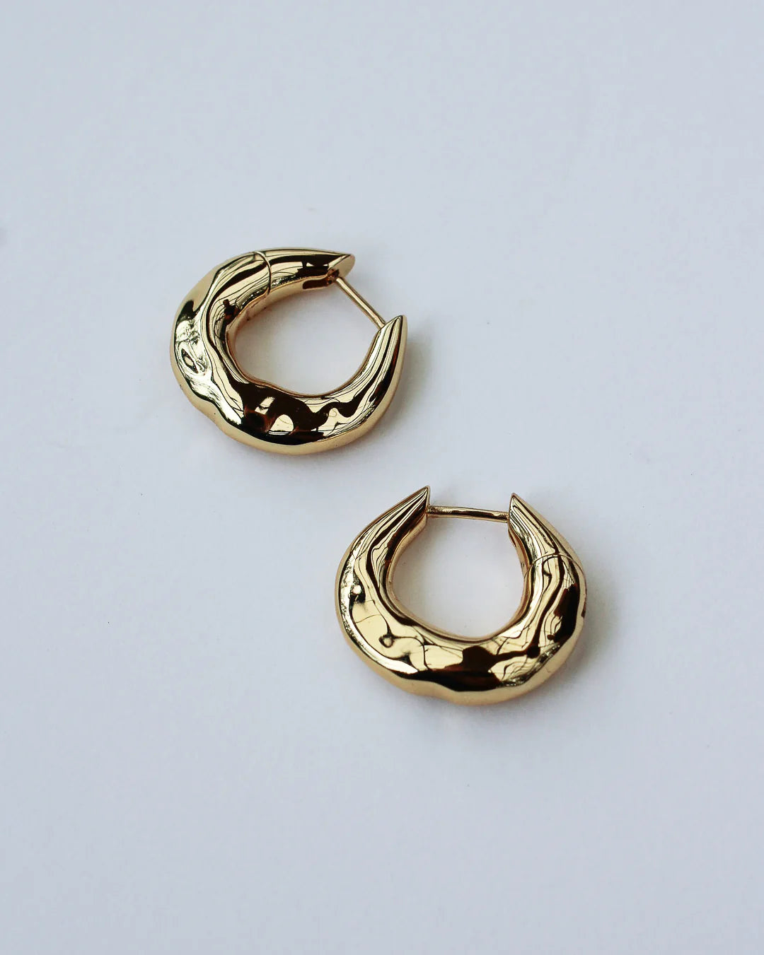 Wonky Hoop Earrings - 18k Gold Plating