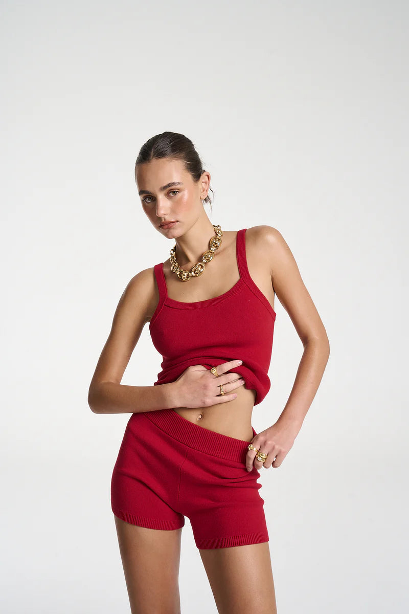 Knit Singlet - Cardinal Red