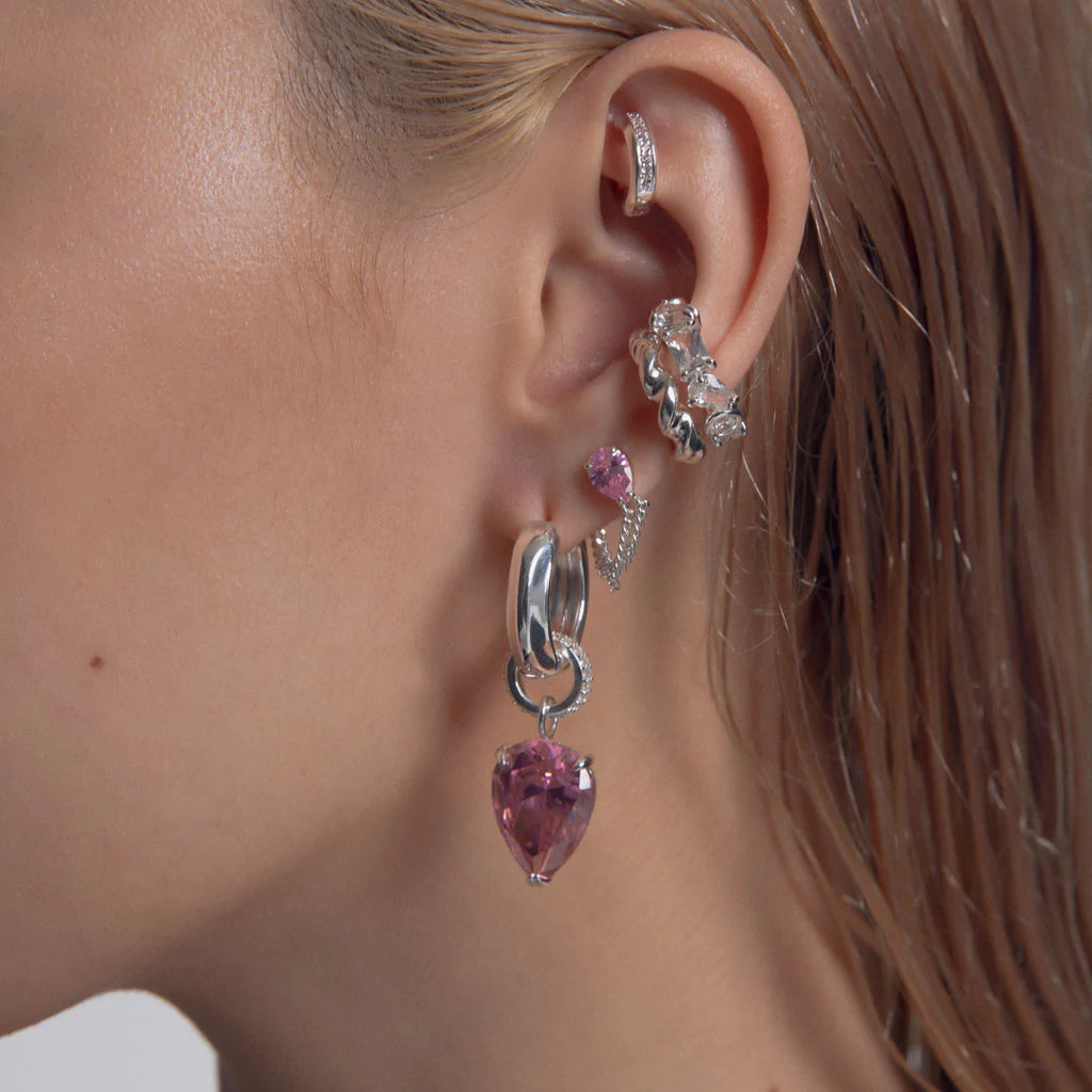 F H Studios Drill But Ear Cuff Brass Sterling Silver