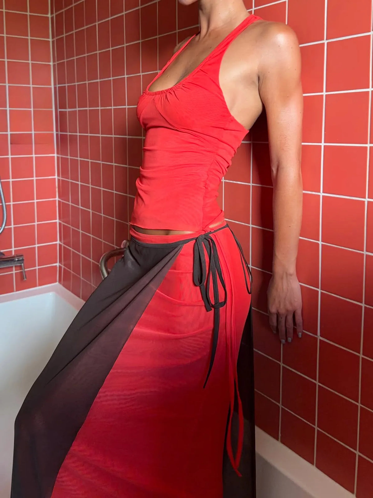 Alyna Racer Top - Flame