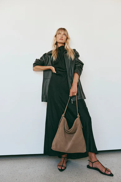 Savannah Brown Suede Hobo Bag
