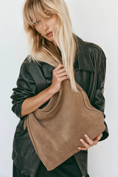 Savannah Brown Suede Hobo Bag
