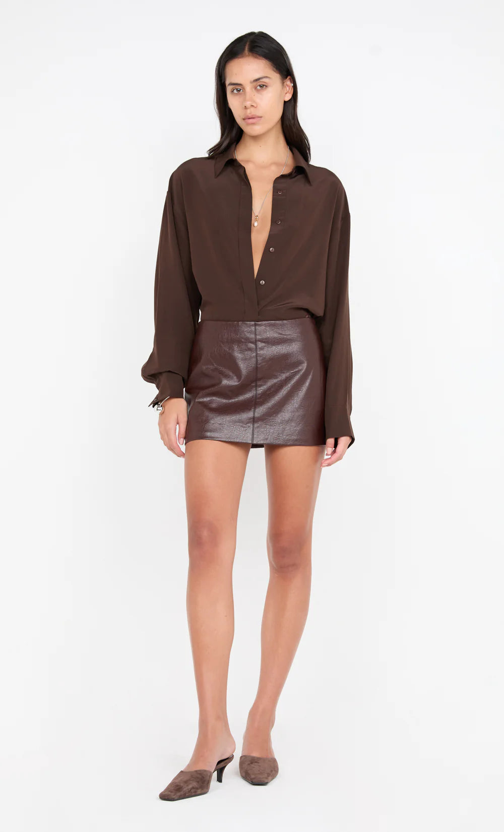 Silk Shirt - Chocolate