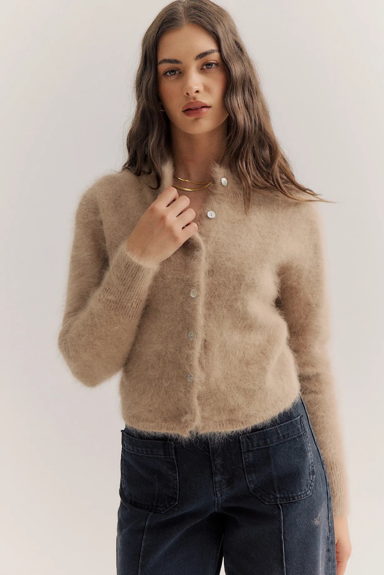 Bella Cashmere Cardigan - Latte