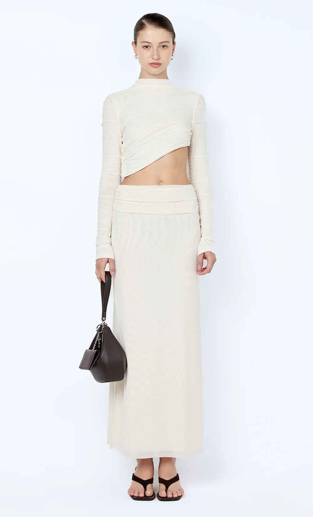 Brenna Pintuck Top - Snow
