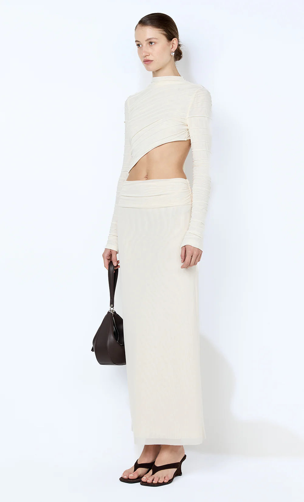 Brenna Pintuck Top - Snow