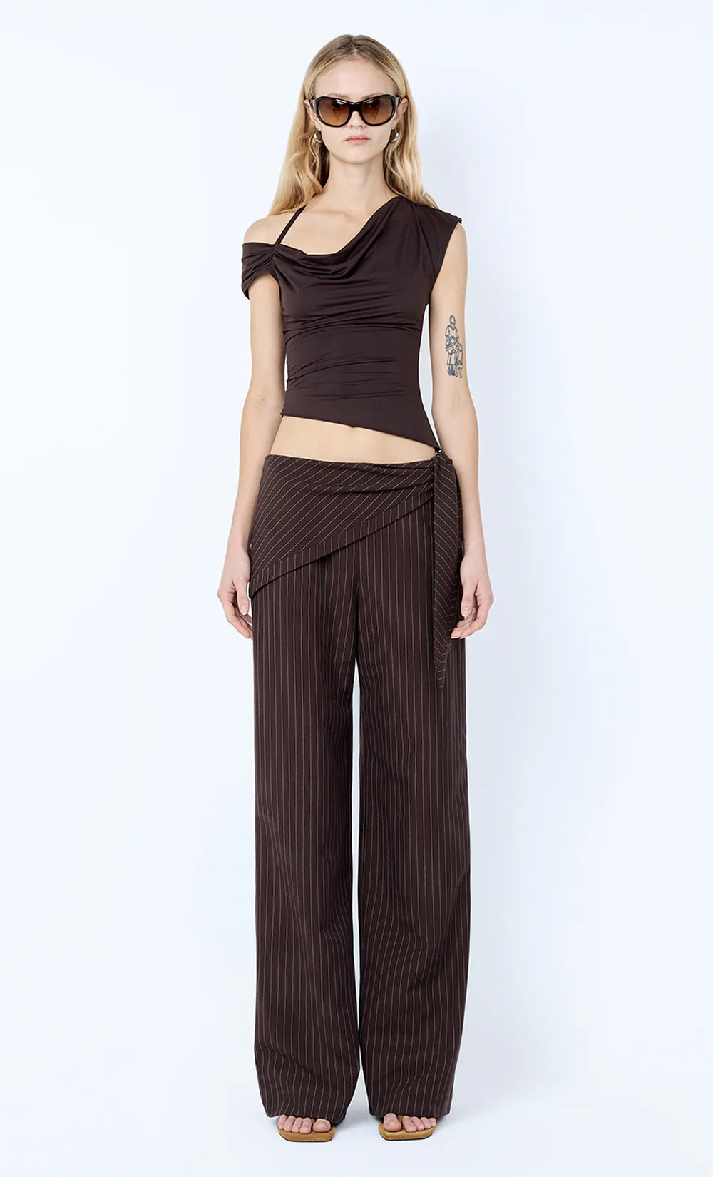 Andre Overlay Pant - Choc Pinstripe
