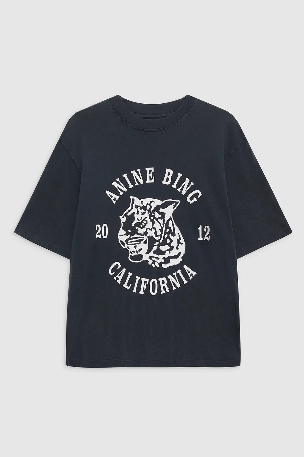 Avi Tee Collegiate Leopard - Washed Charcoal