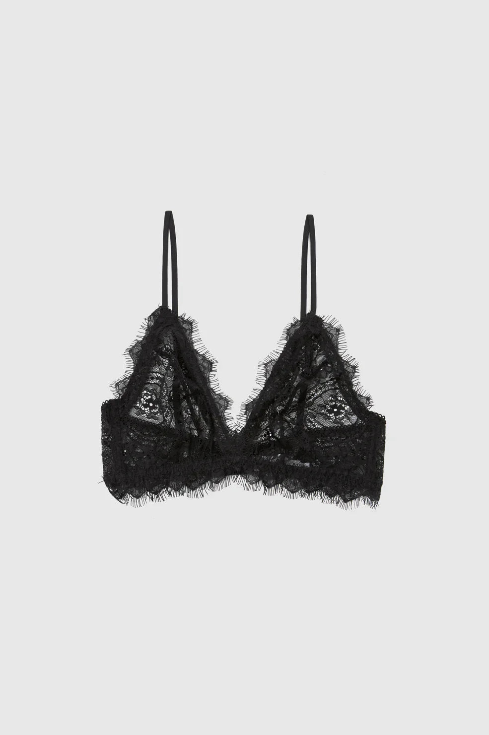 Lace Bra with Trim - Black