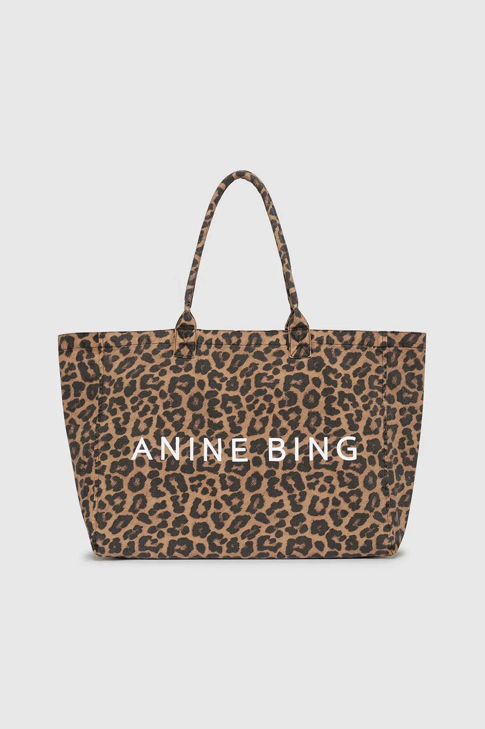 Leo Canvas Tote - Black and Brown Leopard