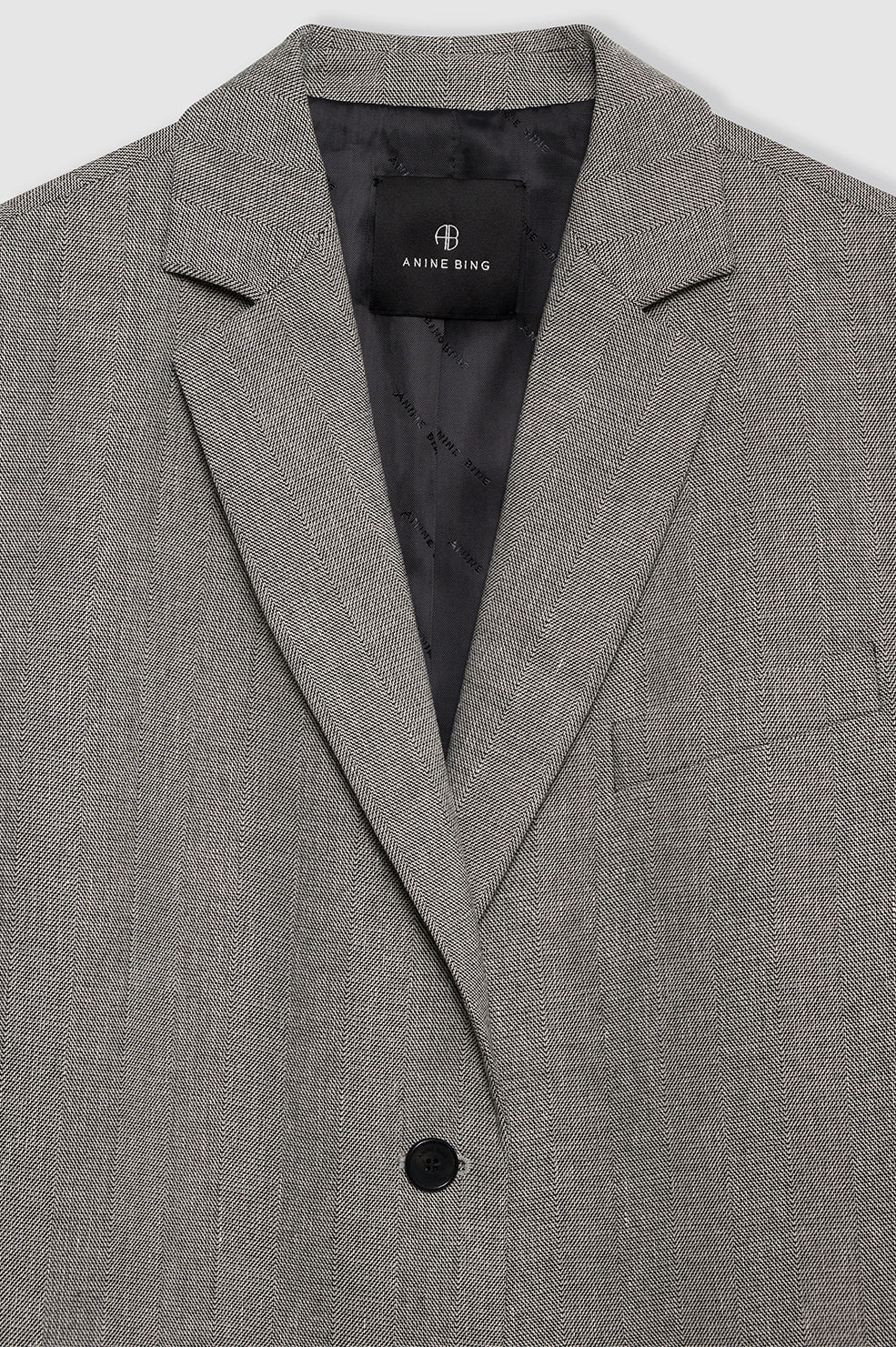 Quinn Blazer - Ivory and Black Herringbone