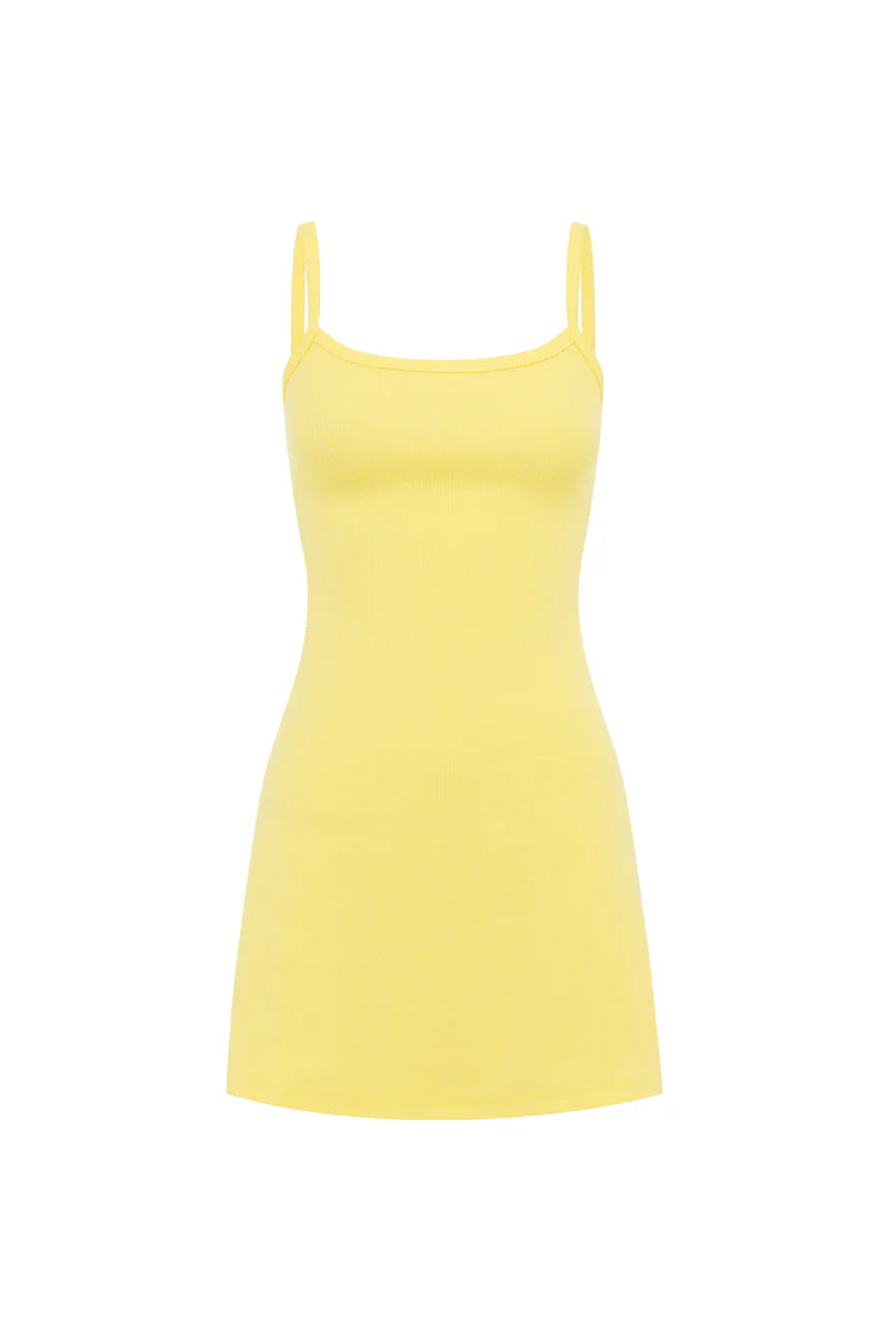 A Line Mini Dress - Lemon