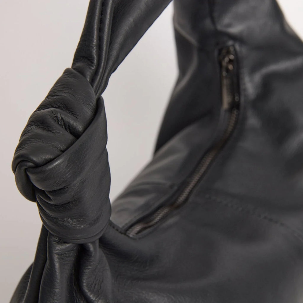 Allegra Knot Crescent Bag - Black
