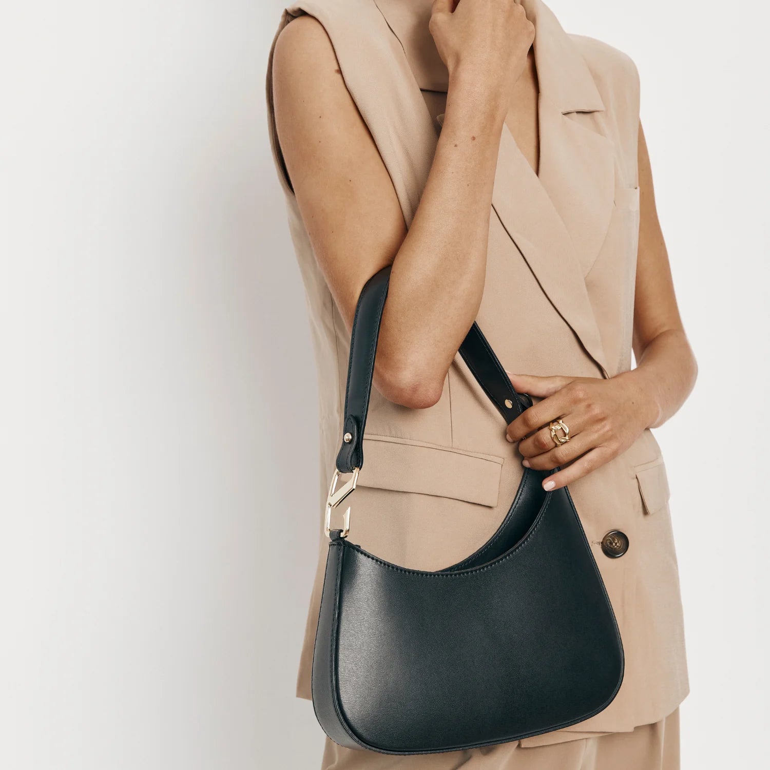 Alyssa Asymmetrical Bag - Black
