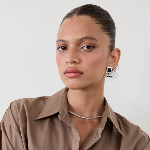 Archer Earrings - Silver/Black