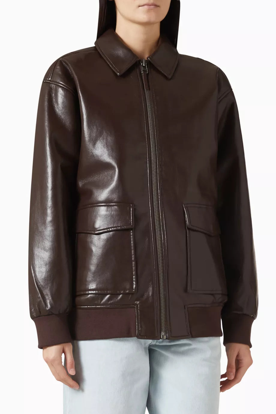 Kelanie Jacket - Deep Brown Recycled Leather