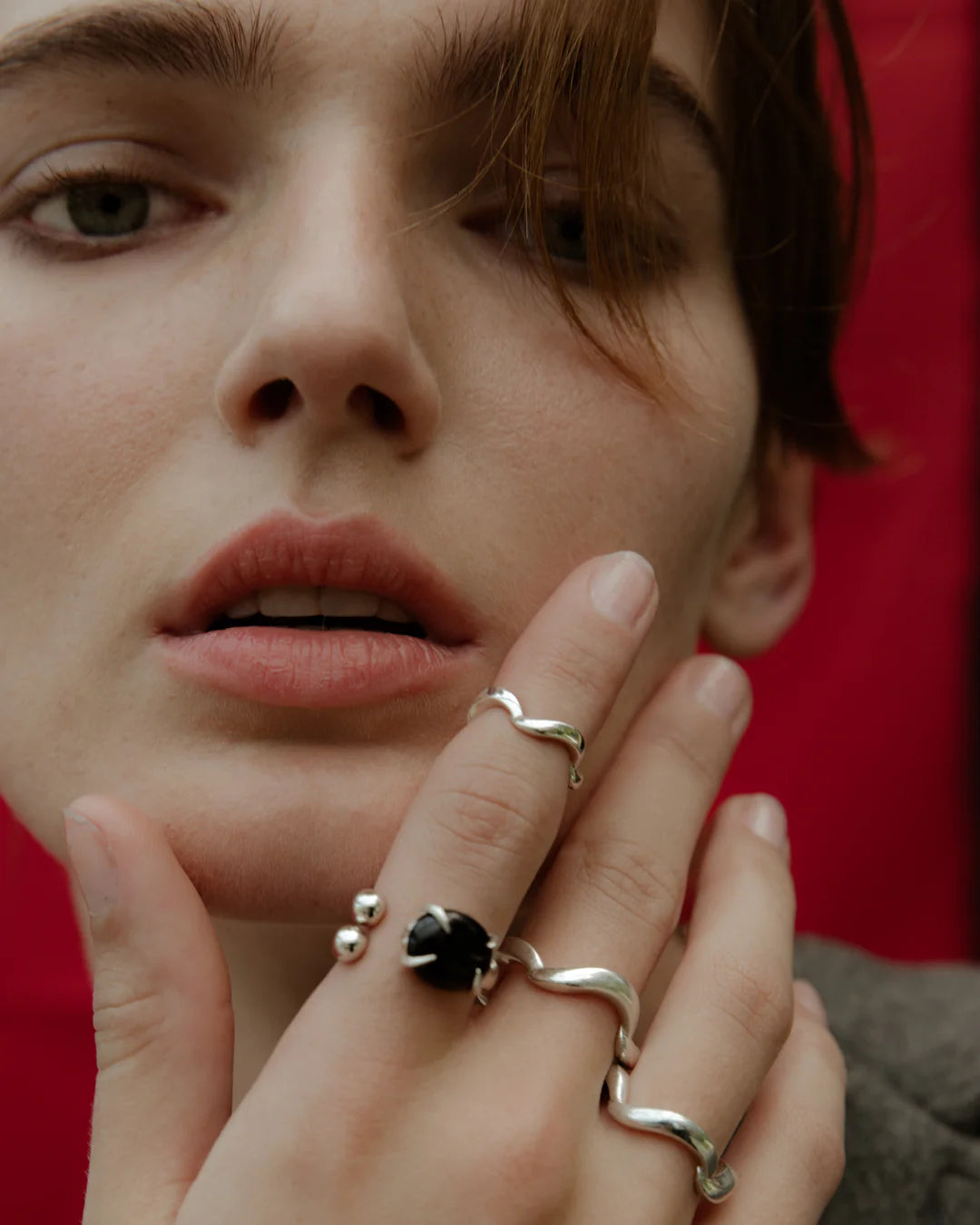 Accord Gemstone Ring - 18k Gold Plating + Onyx