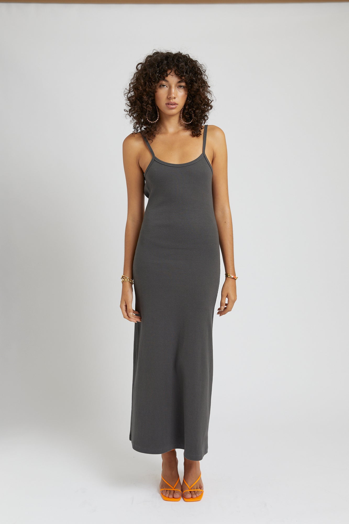 Backless Maxi Dress - Charcoal