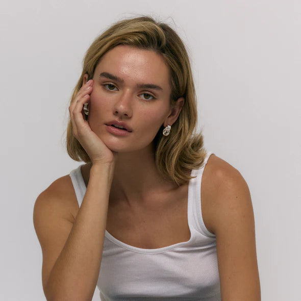 Baby Knot Earrings - Silver