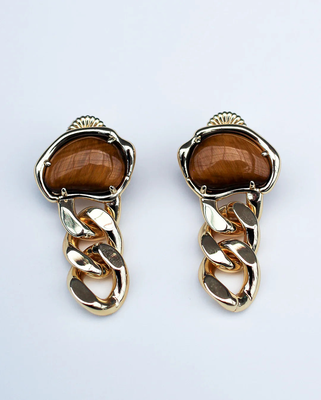 Bean Statement Chain Earrings