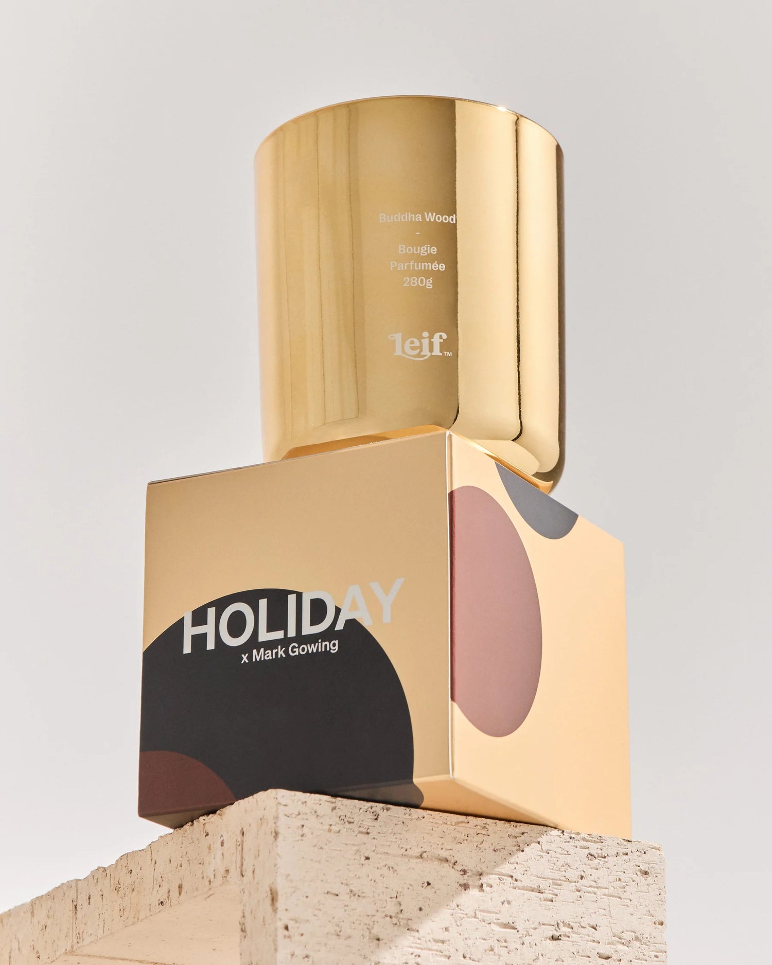 Limited Edition Holiday Buddha Wood Gold Candle