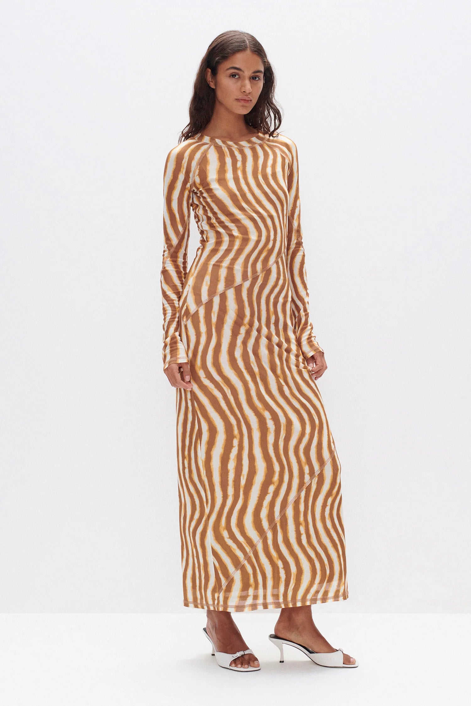 Carla Long Sleeve Dress - Tie Dye Stripe