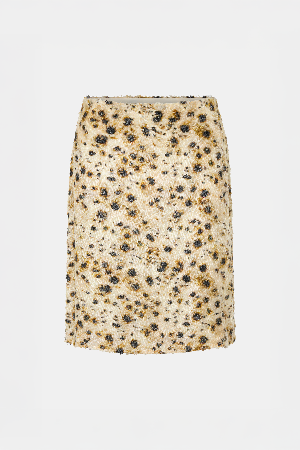 Skirt with a floral pattern on a white background