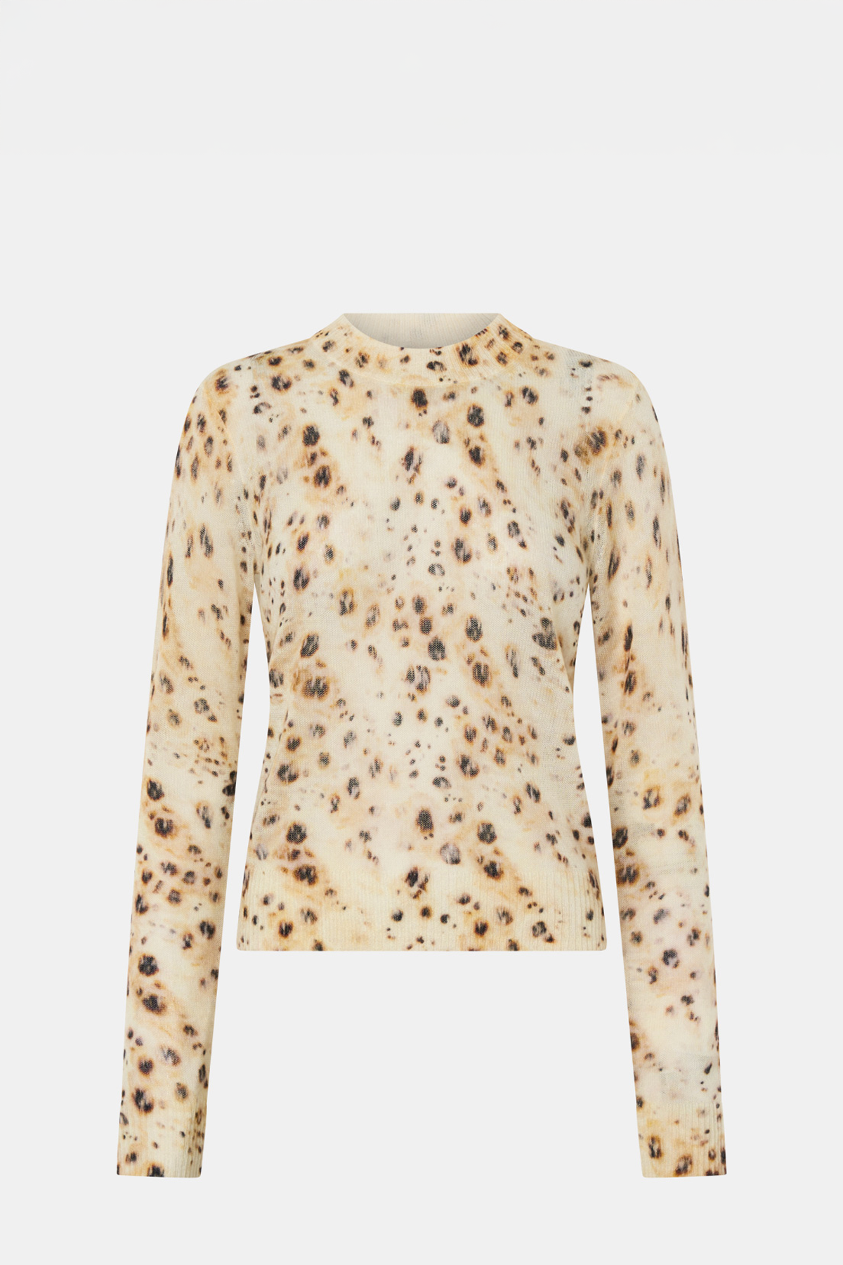 Long-sleeve top with a pattern on a white background