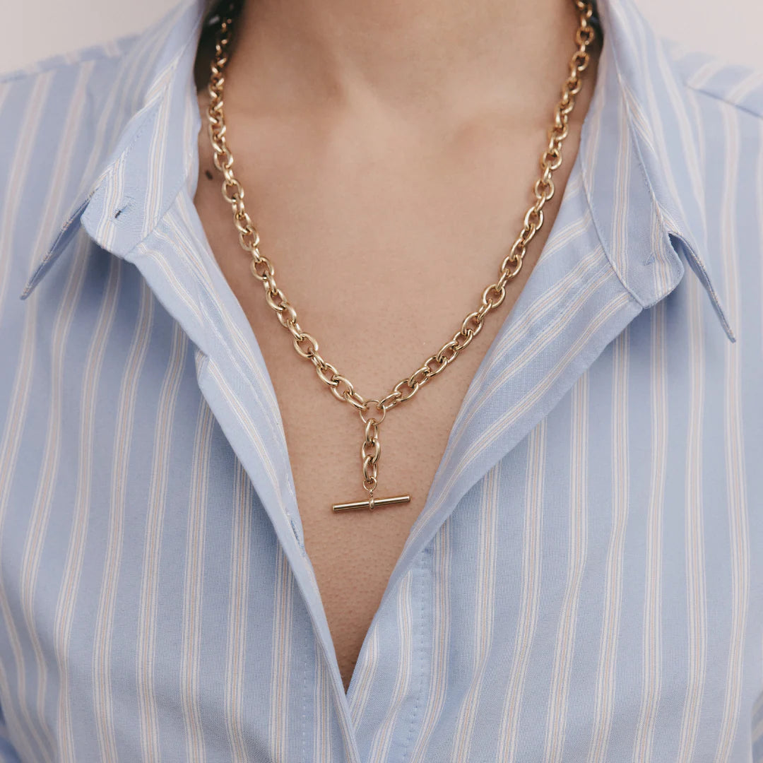Chunky Fob Necklace - Gold