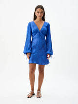 Elena Mini Dress Palm Paradiso Bleu
