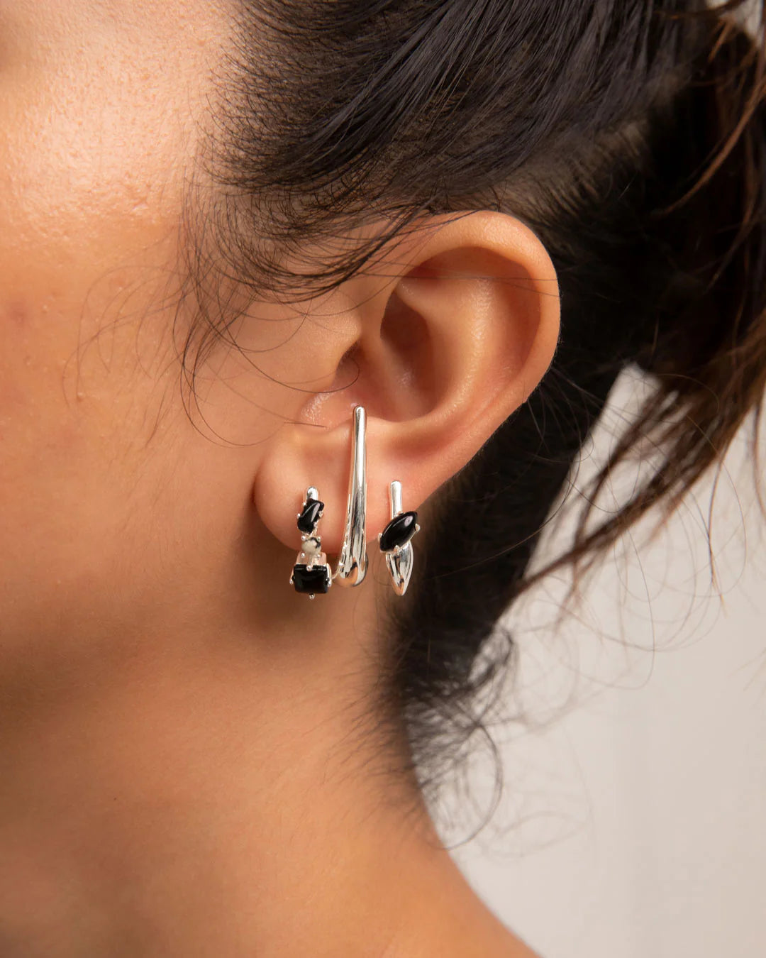 Everything Lobe Earring - Solid Sterling Silver