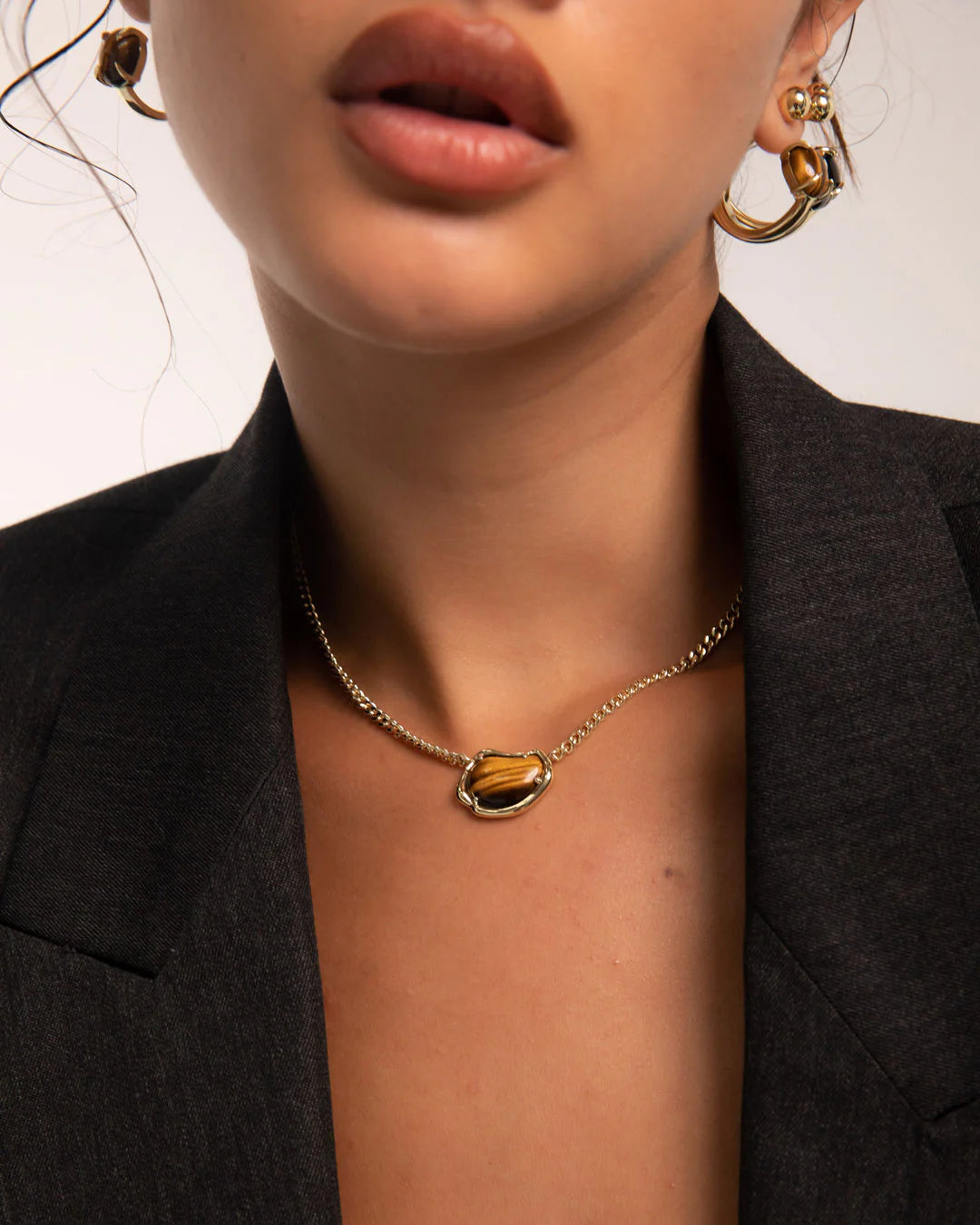 Bean Chain Gemstone Choker