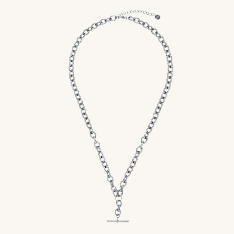 Chunky Fob Necklace - Silver