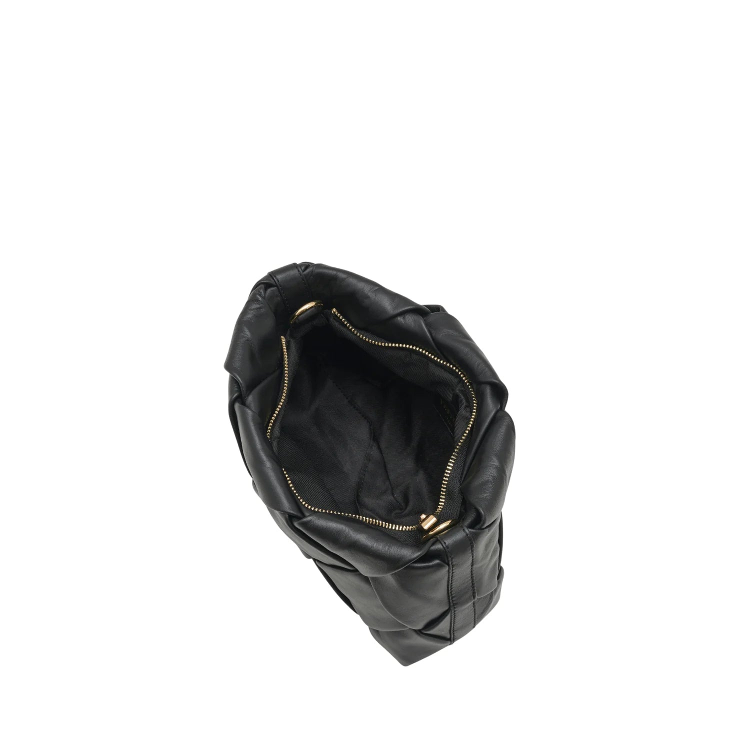 Gabrielle Woven Leather Bag - Black