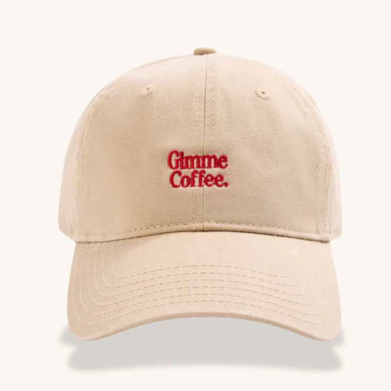 Gimme Coffee Hat - Beige/Red