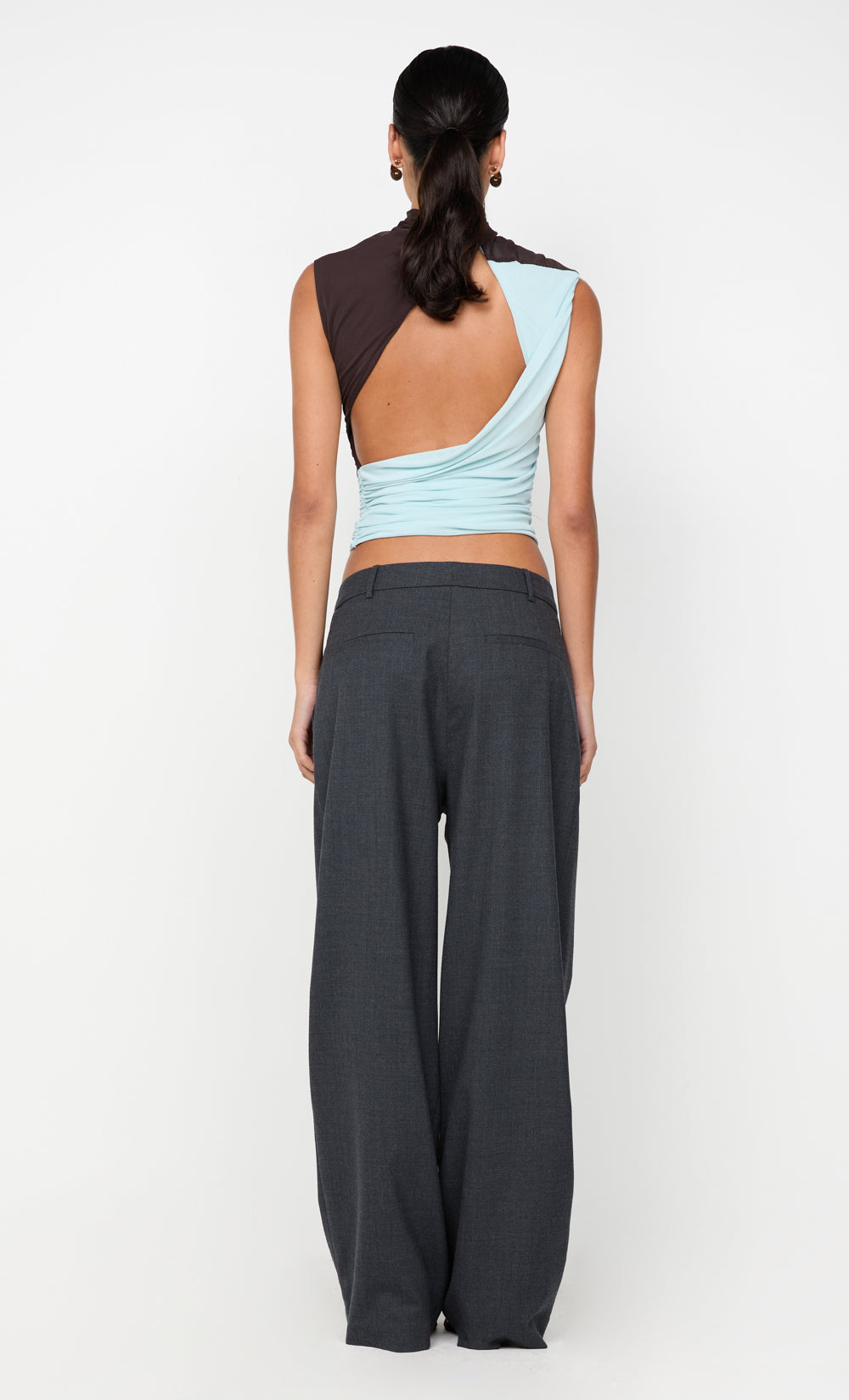 Conni Asym Top - Arctic Blue/Choc