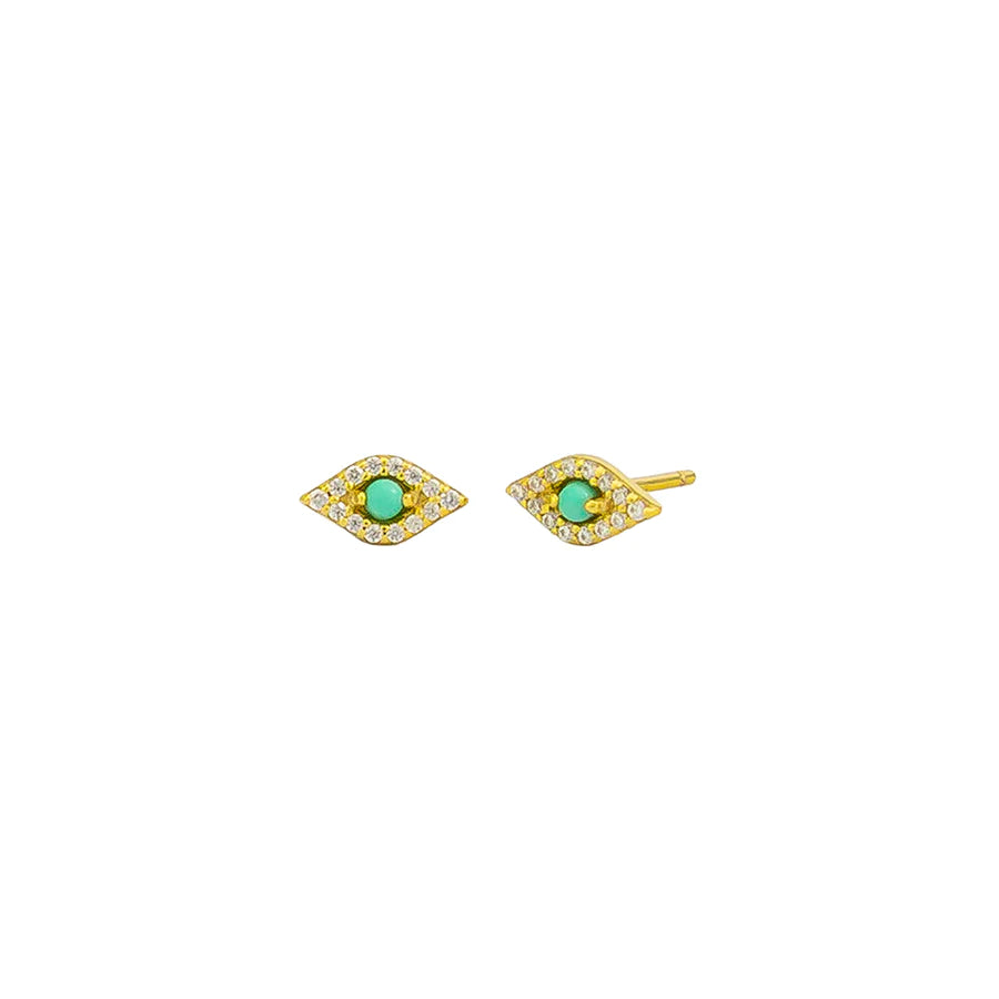 Hermione Studs - Sterling Silver + Gold