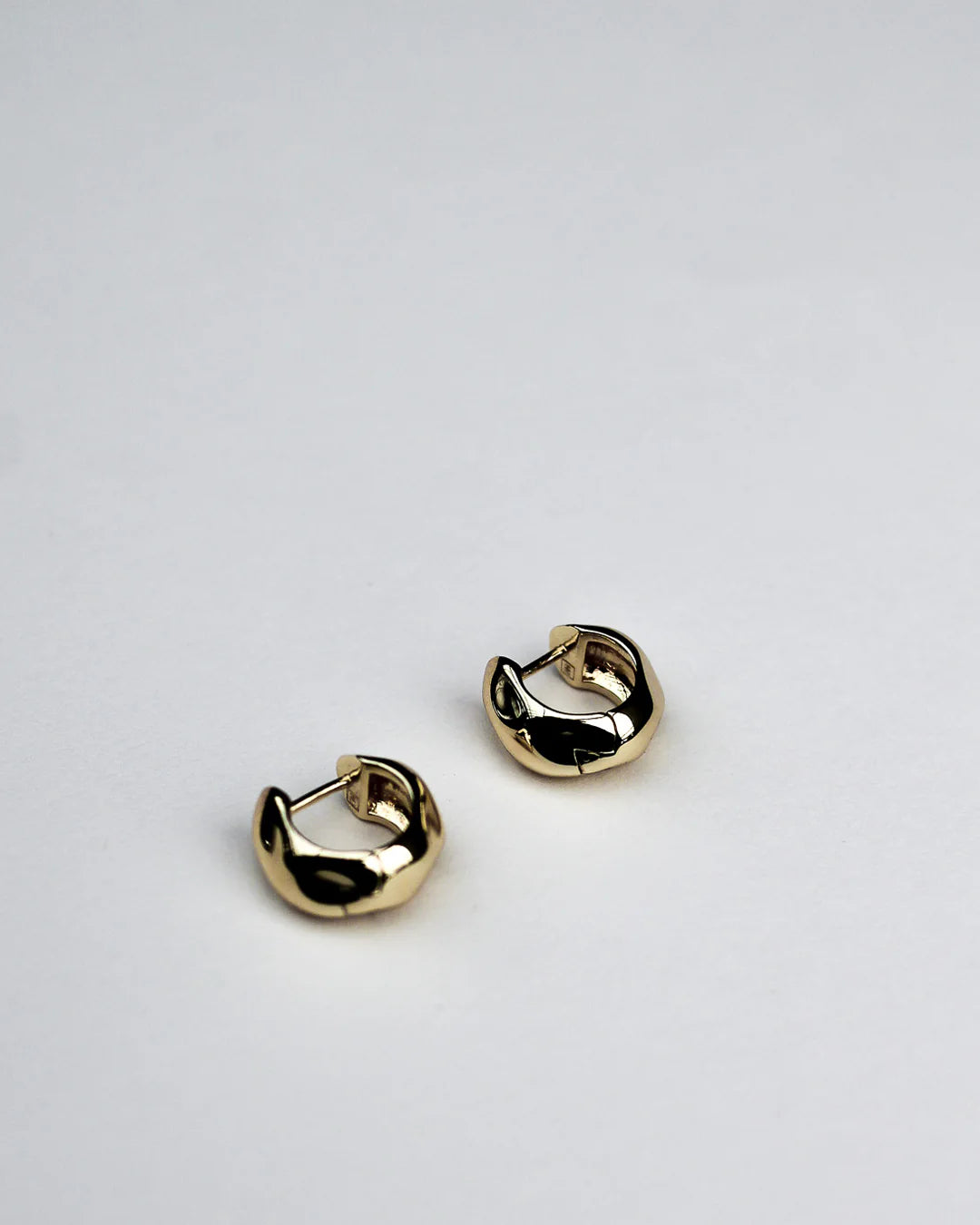 Hammered Huggies - Solid Sterling Silver