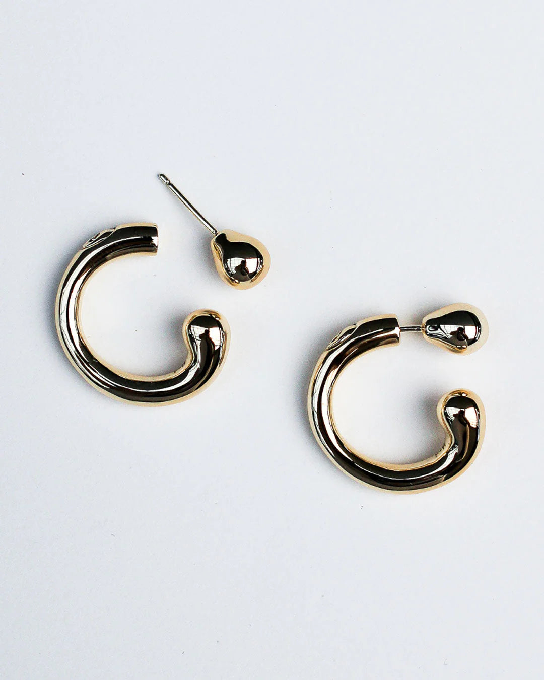 Reversed Hoops - Brass + Sterling SIlver