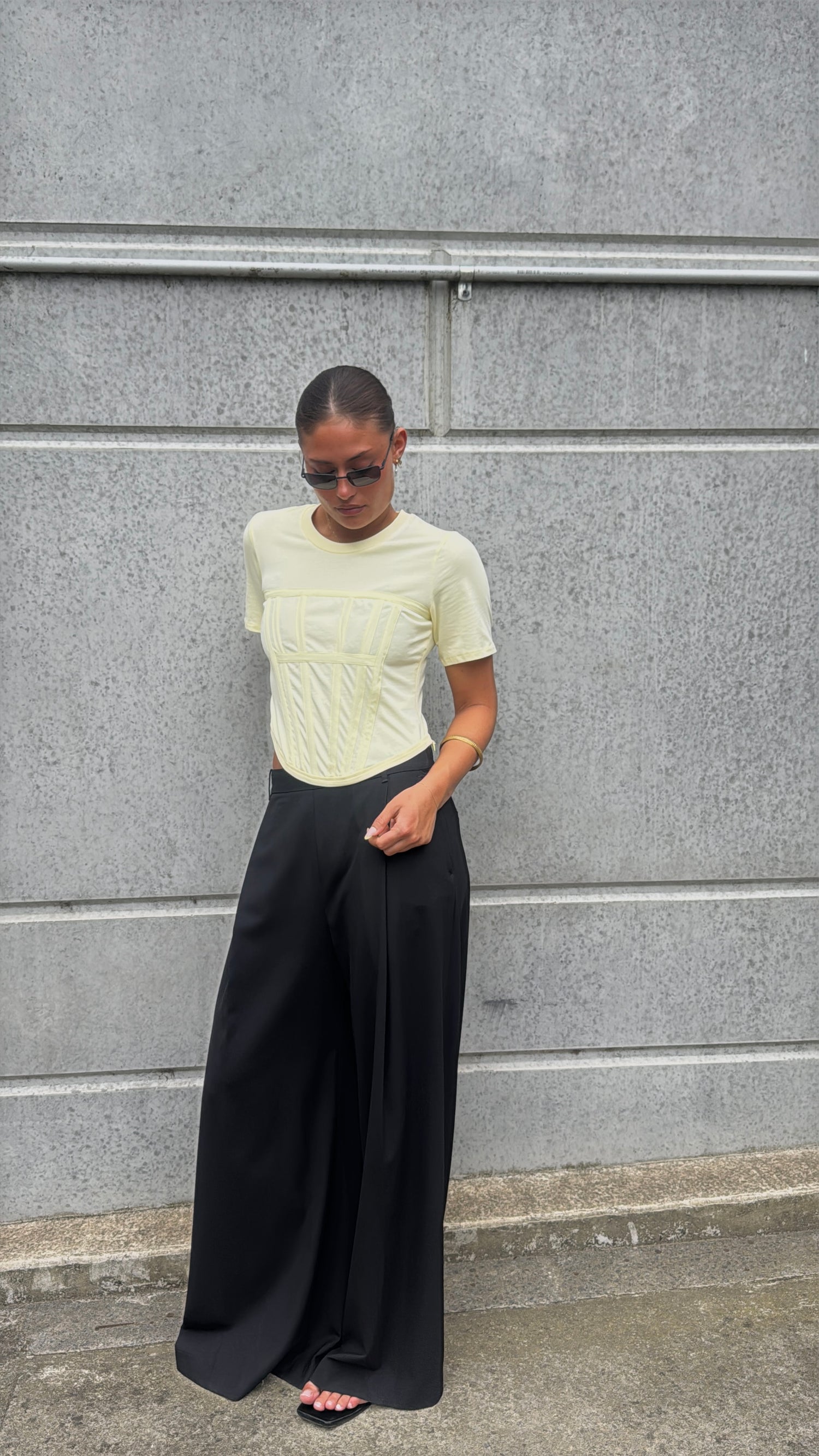 Vogue Corset Tee - Lemon