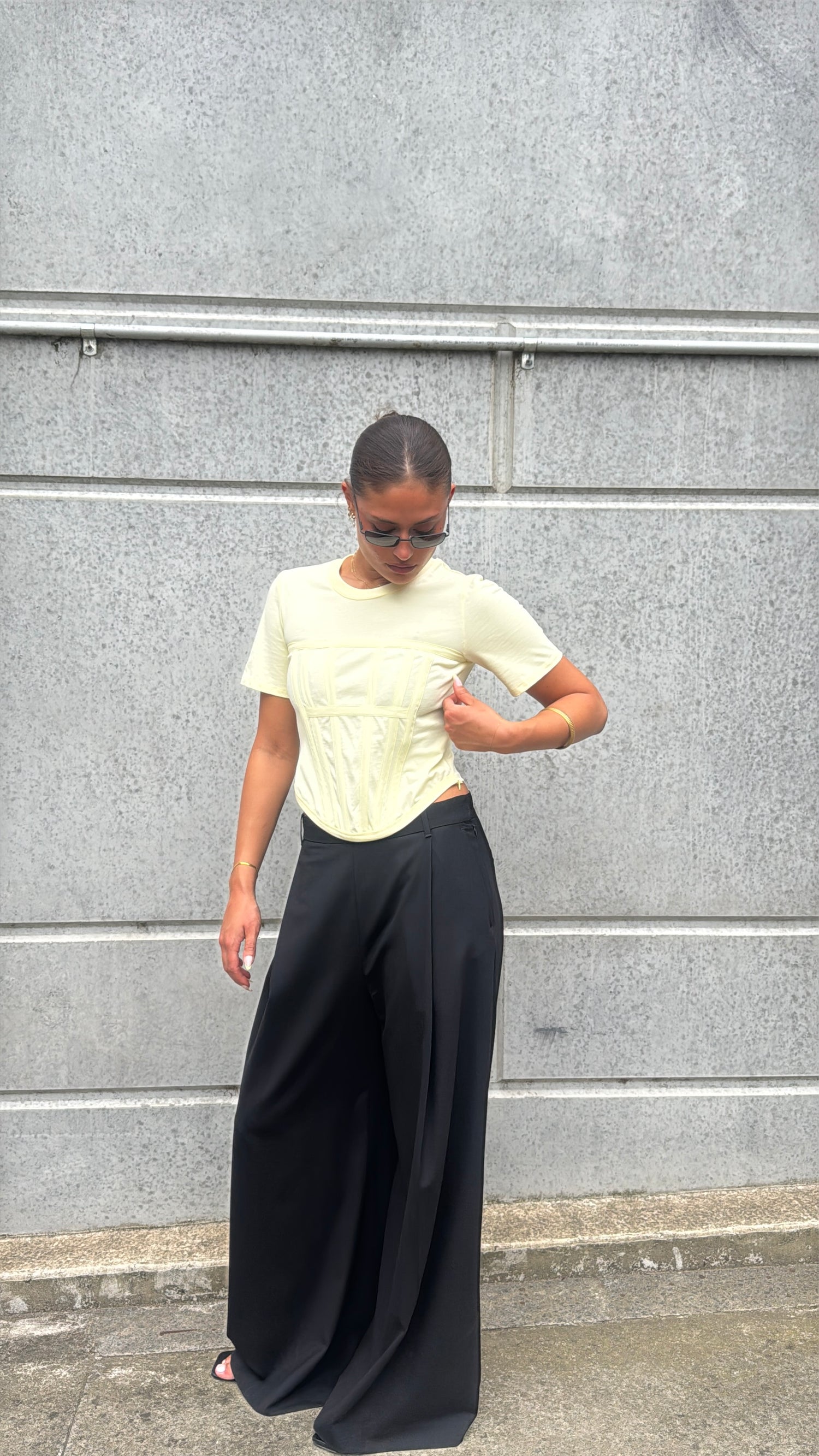 Vogue Corset Tee - Lemon