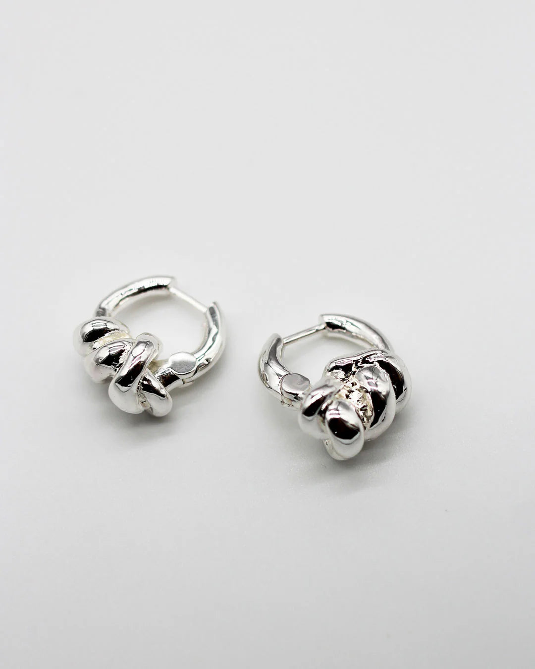 Double Knot Hoops - Brass + Sterling Silver