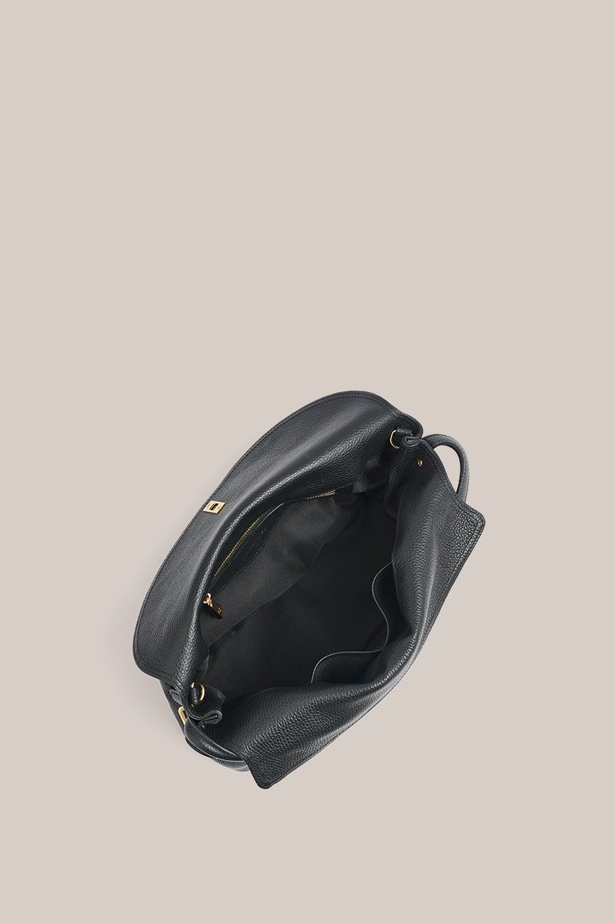 Sloane Large Black Leather Crossbody