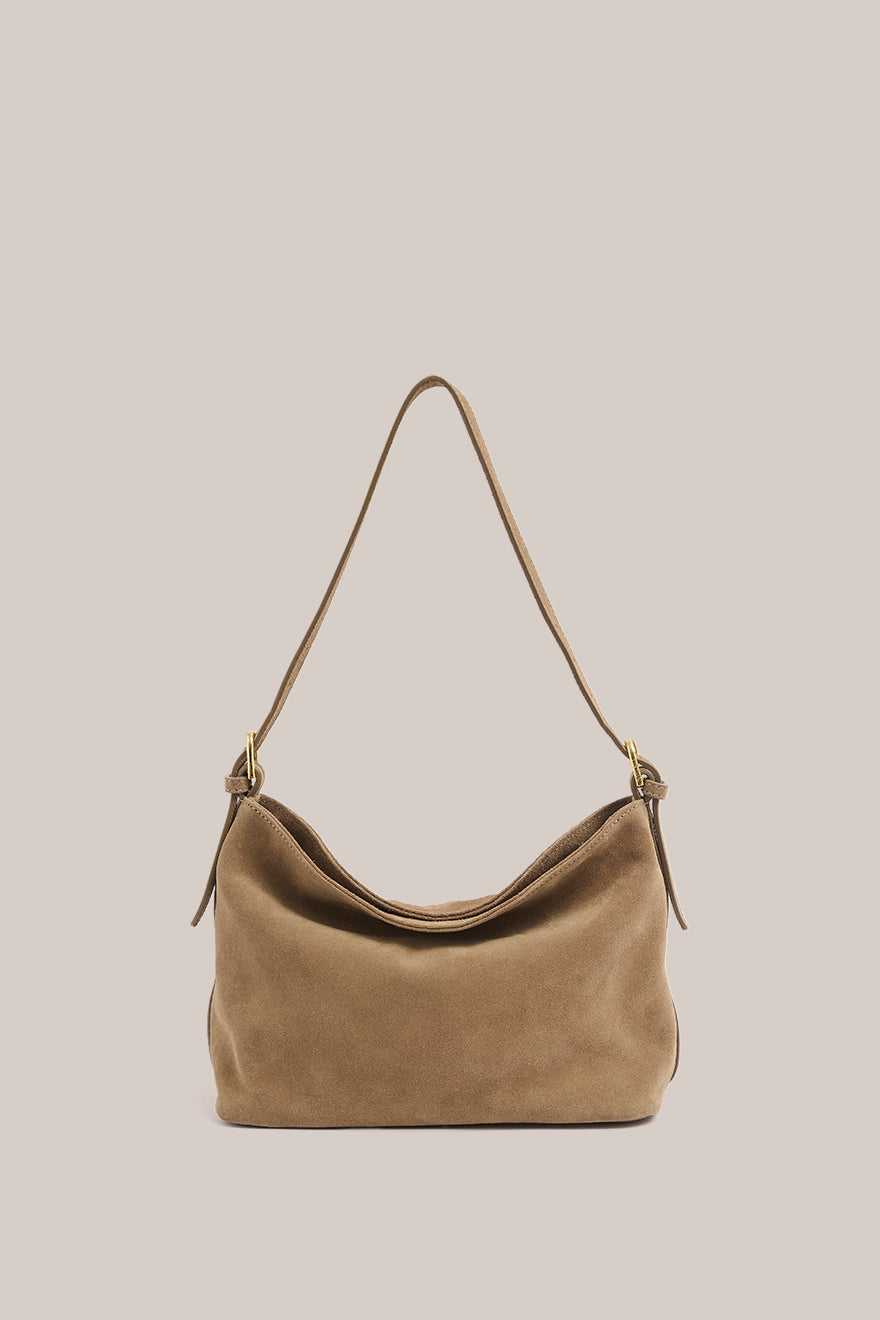 Eden Brown Suede Shoulder Bag