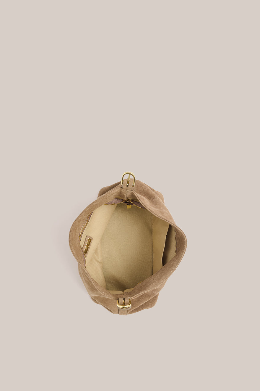 Eden Brown Suede Shoulder Bag