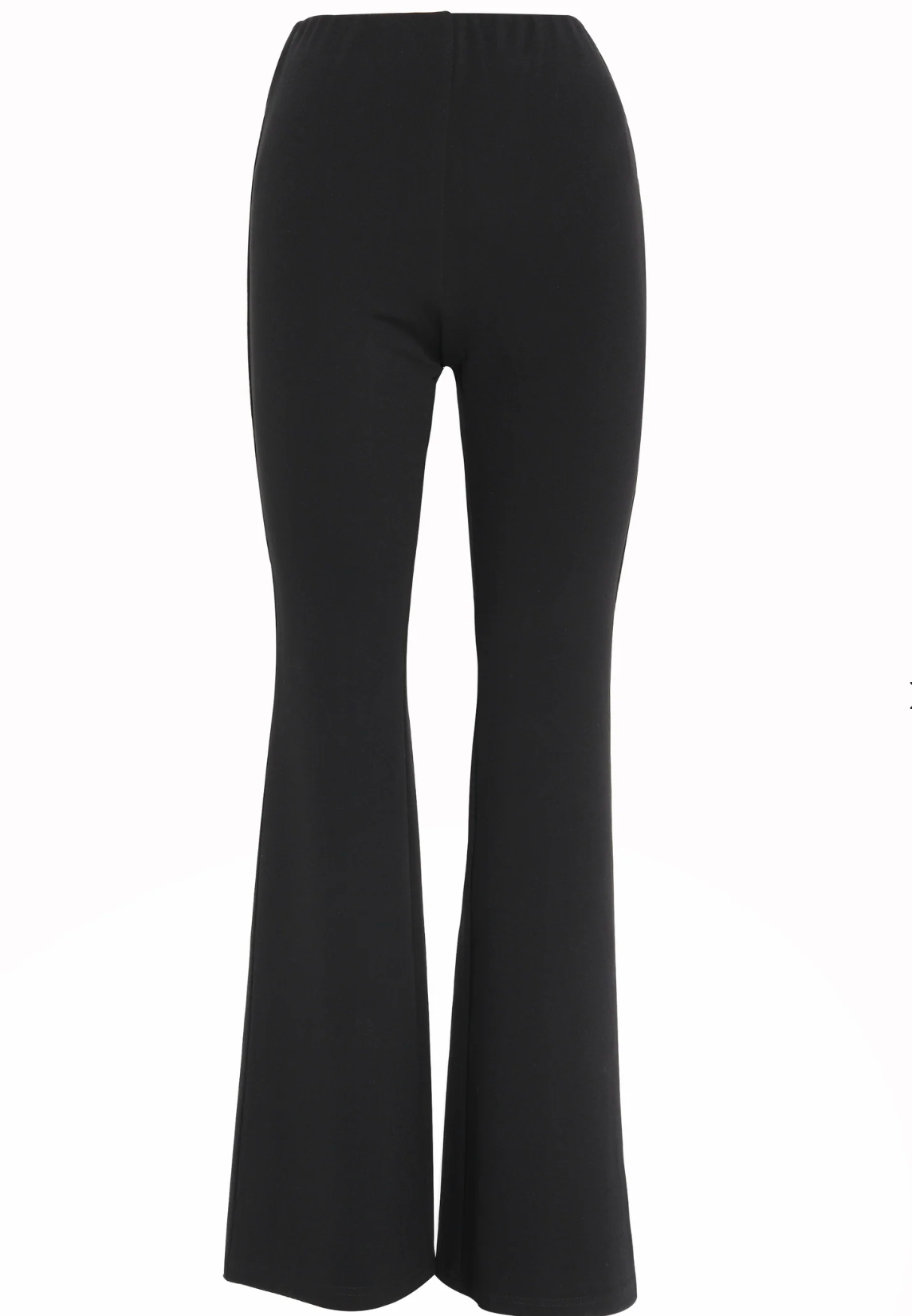 Black flared pants on a white background